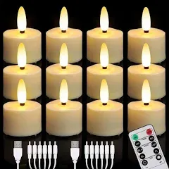 Daord USB Rechargeable 3D Wicks Tealights