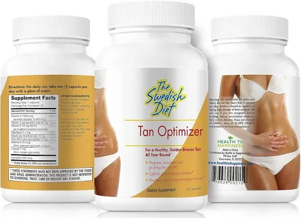 Tan Optimizer –Great Tanning Pills with Beta Carotene Vitamin A (25,000 IU) Immune System Great Cellular Antioxidant Support Copper, Lycopene, Selenium, Zinc & Many More Vitamins, 30 Count (Pack of 1)