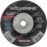 Weiler Wolverine 4-1/2 Type 27 Cut/Grind Combo Wheel, A24T, 10/Pack (Wei-56429)