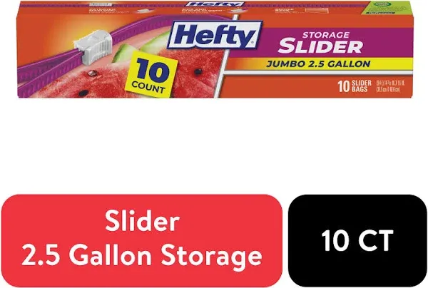 Hefty Slider 2.5 Gallon Jumbo Storage Bags