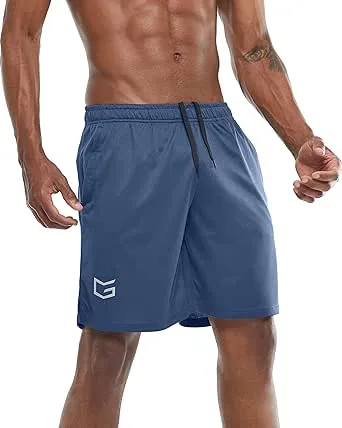 G Gradual Men's 7" Workout Running Shorts Quick Dry Lightweight Gym Shorts with Zip Pockets