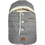 JJ Cole Bundle Me Winter Baby Car Seat Cover and Bunting Bag - Weather Resistant Baby Carrier Cover - Stroller Accessories and Winter Baby Essentials - Heather Gray