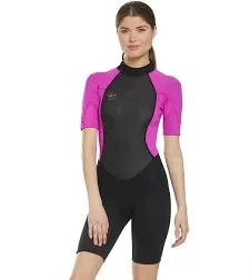 O&#039;Neill Womens Reactor 2 2mm Back Zip Short Sleeve Spring Wetsuit Black Size 8