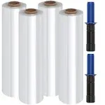 Stretch Warp Film- 4 Pack Heavy Duty Shrink Wrap Roll with Handles 15&#034; x 1000...