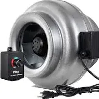 iPower GLFANXINLCTR12 12 Inch 1060 CFM Duct Inline HVAC Exhaust Blower Ventilation Fan with Variable Speed Controller, 12", Grey