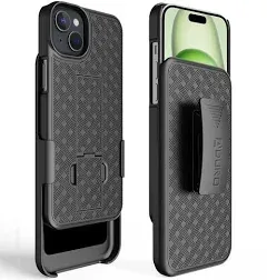 Combo Case with Kickstand Holster for iPhone 15 Pro Max Slim Shell Swivel Belt