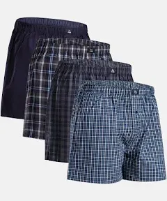 DANISH ENDURANCE Men’s Boxers, Woven Cotton Boxers for Men, Loose, Breathable & Lightweight Boxer Shorts, 4 & 6 Pack