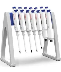 FOUR E'S SCIENTIFIC Laboratory Pipette Stand, Plastic Linear Pipettor Holder Micropipette Rack, Hold Up to 7-8 Pipettes (Pipettes Not Included)