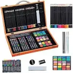 MAHITOI 80+ Pieces Deluxe Artist Studio Creativity Set Wood Box Case - Art Painting, Sketching Drawing Set, Starter Kit &amp; Educational Profesional Art