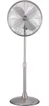 Good Housekeeping 3-Speed Oscillating Pedestal Fan, Brushed Nickel (92654-BN)