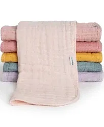 Gerber Baby Unisex Muslin Burp Cloths 6-Pack, Multi Rainbow, Large Size 20" x 10"