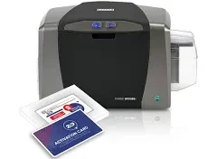 Bodno Fargo DTC1250e Single Sided ID Card Printer & Complete Supplies Package with Bronze Edition Software