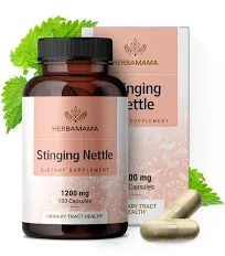 Herbamama Stinging Nettle 100 Capsules - 1200mg each, New, Urinary Tract Health