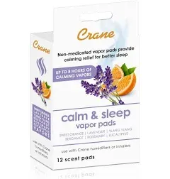 Crane Vapor Pads, Menthol Eucalyptus, Pack Of 12 Pads