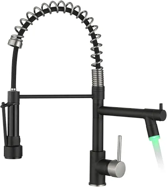 Kitchen Faucet Black AIMADI Black and Brushed Nickel Kitchen Faucet with Pull...