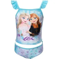 Disney Princess Anna Elsa Tankini Top and Bikini Bottom Swim Set