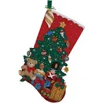 Bucilla Felt Stocking Applique Kit 18" Long-Under The Tree