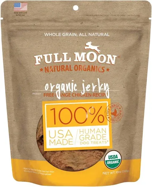 Full Moon USDA Organic Chicken Jerky Healthy All Natural Dog Treats Human Grade 32 oz