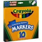 Crayola Broad Line Markers, Classic Colors 10 Each (Pack of 6)