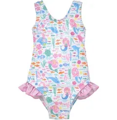 Flap Happy Girls' UPF 50+ Delaney Hip Ruffle Swimsuit