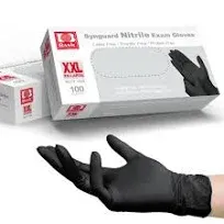 Basic Medical Black Nitrile Exam Gloves - 5 Mil - Latex-Free & Powder-Free - NGPF-1048 (Case of 1,000), XXL, XX-Large