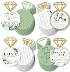 Big Dot Of Happiness Boho Botanical Bride - 4 Bridal Shower Games 10 Each - Gamerific Bundle