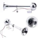 Amarine-made 12V Marine Boat Stainless Steel Single Trumpet Horn , Low Tone, 16-1/8"