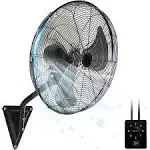 VAJIAZA 18 inch Wall Mount Fan 3-Speed Industrial Fan High Velocity Fan,6000 CFM Outdoor Wall Fan for Commercial, Garage, Residential, Warehouse, Black