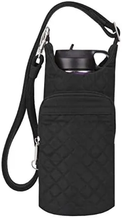 Travelon Antii-Theft Boho Insulated Water Bottle Tote Black - 43426-500 One_Size