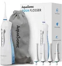 Aquasonic Aqua Flosser Cordless Rechargeable Water Flosser for Teeth Waterproof