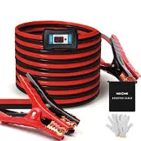 NOONE 4 Gauge 20 Feet Jumper Cables, 600Amp Automotive Booster Cables with UL Listed Clamps, for Car SUV and Pickup Trucks with Smart-7 Reverse Polarity Protection