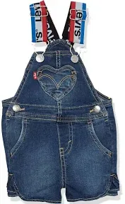 LEVI STRAUSS &amp; CO. Baby Denim Jean Short Overalls Shortalls Bibs size: 18M