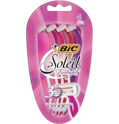 Bic Soleil Escape Citrus Scented Handles Coconut Milk moisture Strip 4 Razors