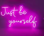 DECANIT Just Be Yourself Neon Signs for Wall Decor, Powered by USB Neon Light, Pink, 15.75"x9.8"x0.6"