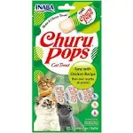 INABA Churu Pops, Grain-Free, Soft, Moist and Chewy Jelly Cat Treats with Vitamin E, 0.54 Ounces Each, 24 Tubes (4 per Pack), Tuna Recipe