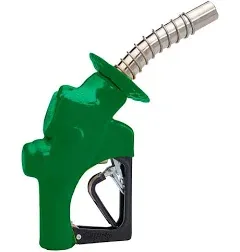 Husky 173310N-03 New VIII Heavy Duty Diesel Nozzle with Three Notch Hold Open Clip, Full Grip Guard and Green Hand Guard, Made in USA