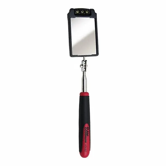 ULLMAN Inspection Mirror: 3 1/2 in L x 2 1/4 in W Mirror Size, Mirr. Mat. Stainless Steel