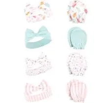 Hudson Baby Baby Girls' Cotton Headband and Scratch Mitten Set