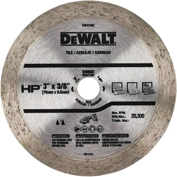 Dewalt Dw47350 3 In. Continuous Hp Tile Blade