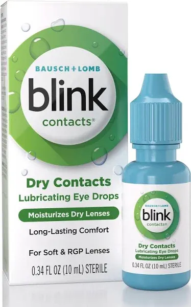 blink Contacts Lubricating Eye Drops 0.34 fl oz (10 mL) - Pack of 3