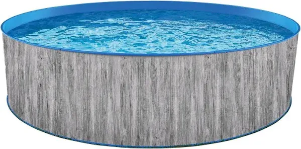 Blue Wave NB19789 Capri Steel Wall Package-15-ft Round 48-in Deep Above Ground Swimming Pool, Gray