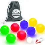 Gosports LED Bocce Ball Game Set - Includes 8 Light up Bocce Balls, Pallino, Cas