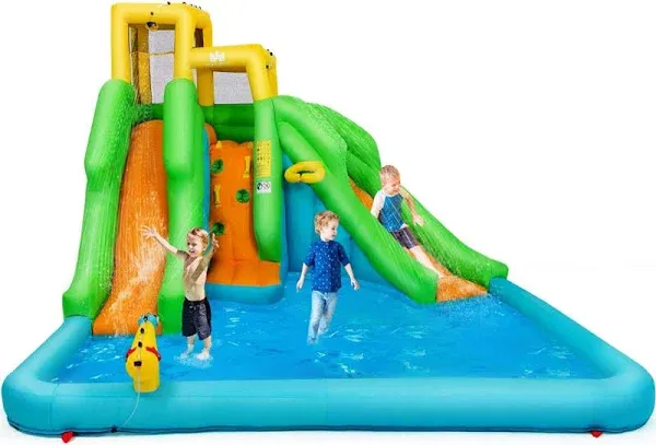 Costway Inflatable Water Park Bounce House Climbing Wall