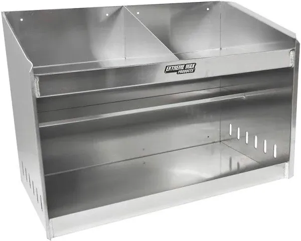 Extreme Max 5001.6056 Deluxe Dual Aluminum Helmet Bay Shelf Holder Storage Cabinet Organizer for Enclosed Race Trailer, Shop, Garage, Storage