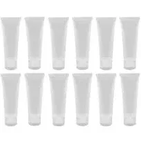 NaRaMax 24PCS 50ml/1.7oz Empty Refillable Clear Plastic Squeeze Soft Tubes