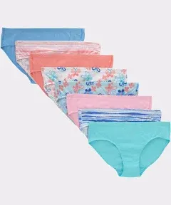 Girls Hanes Ultimate® 8-Pack Pure Comfort® Organic Hipster Panties