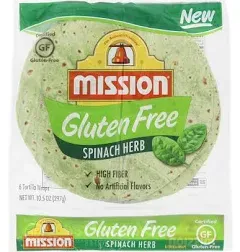 Mission Gluten Free Spinach Herb Tortilla Wraps