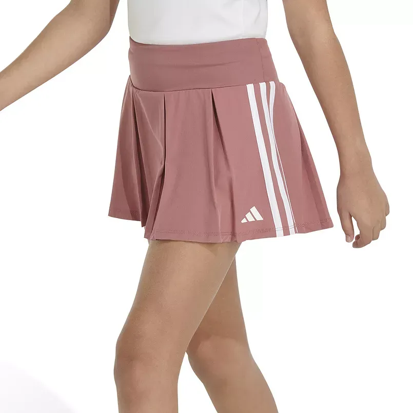 adidas Girls Woven 3-Stripes Pleated Stretch Skort