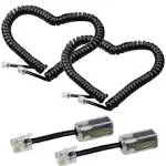 Telephone Cord Detangler,2 Pack 13Ft Uncoiled / 2Ft Coiled Telephone Handset ...