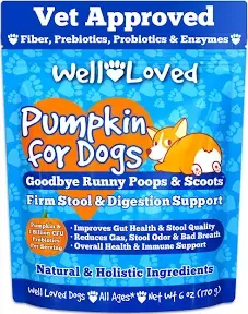 Pumpkin for Dogs - Pumpkin Puree, Canned Pumpkin (Alternative), Fiber for Dogs, Probiotic Powder, Pumpkin Powder, Dog Diarrhea, Digestive Support, Perfect for Firm Poops and No Scoots, 6 oz